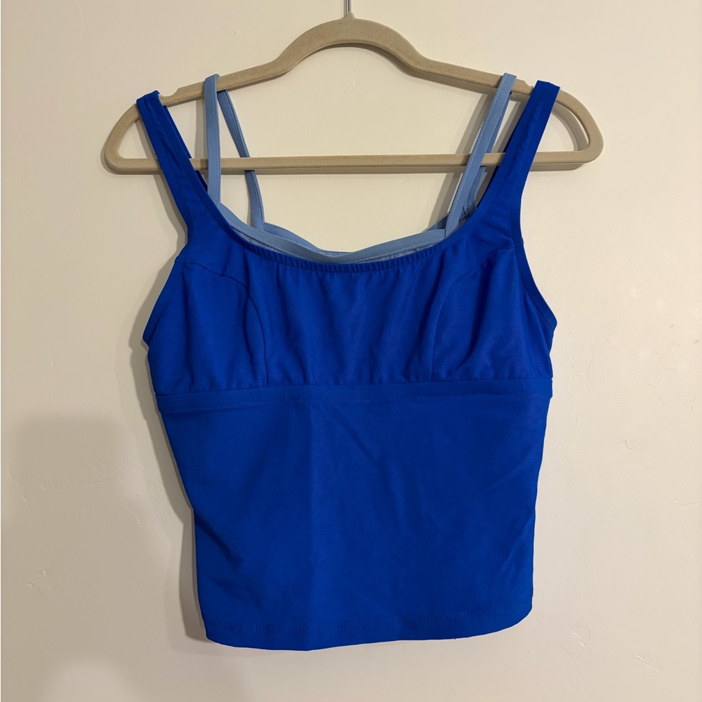 Vintage Bright Blue Double-Strap Tank Top Size Medium